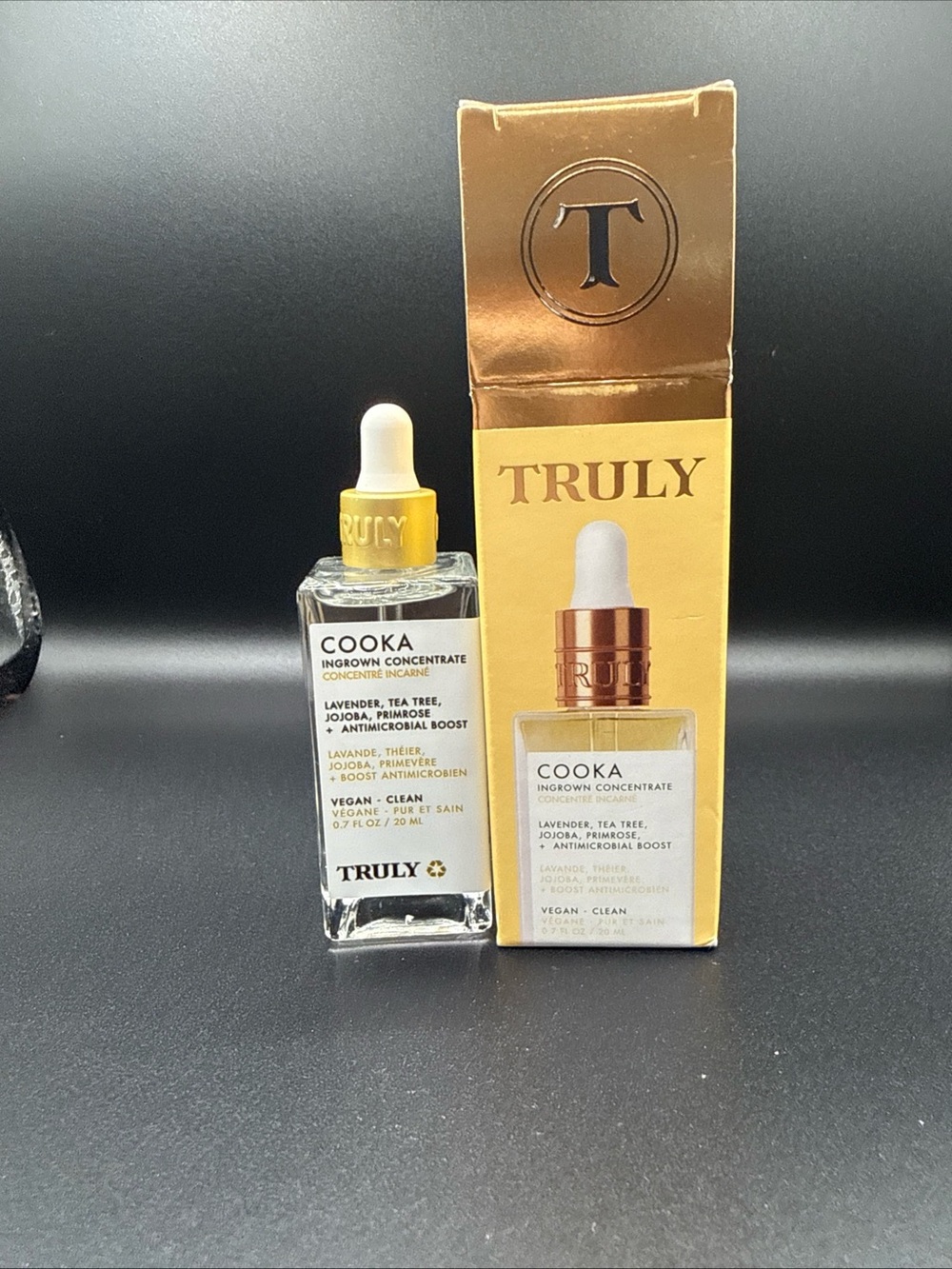 TRULY Cooka Ingrown Concentrate Serum – yellow and gold packaging